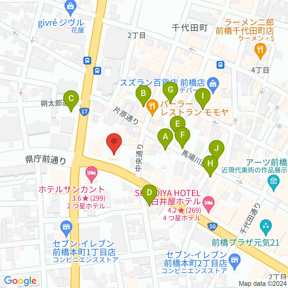 煥乎堂周辺のカフェ一覧地図