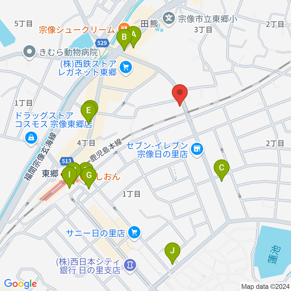 河島楽器店周辺のカフェ一覧地図