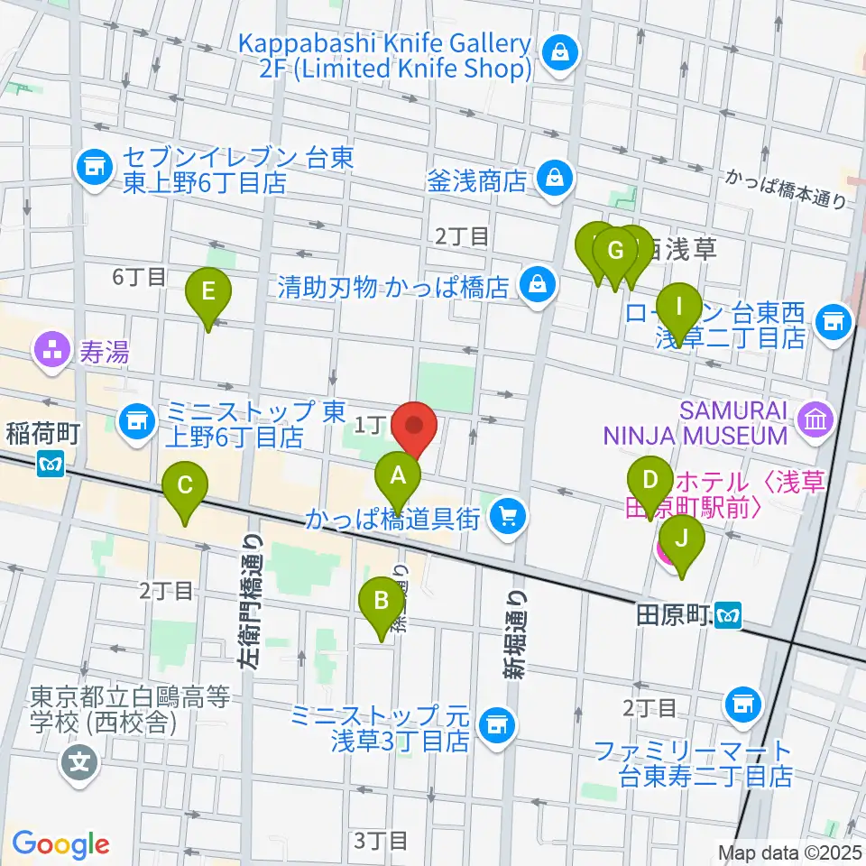 KIWAYAウクレレ周辺のカフェ一覧地図