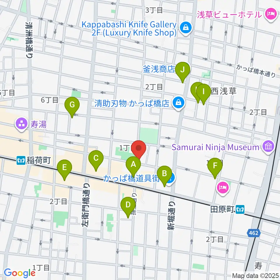 KIWAYAウクレレ周辺のカフェ一覧地図