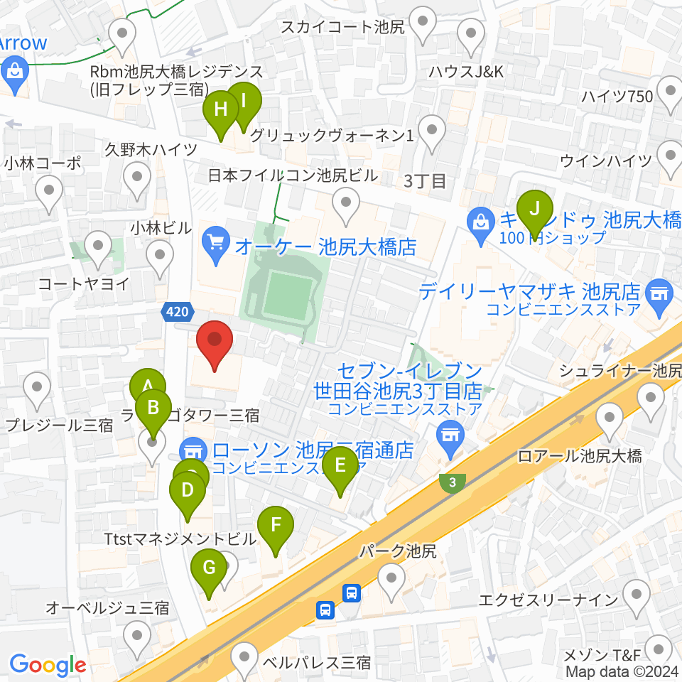 KMA楽器リペア工房周辺のカフェ一覧地図