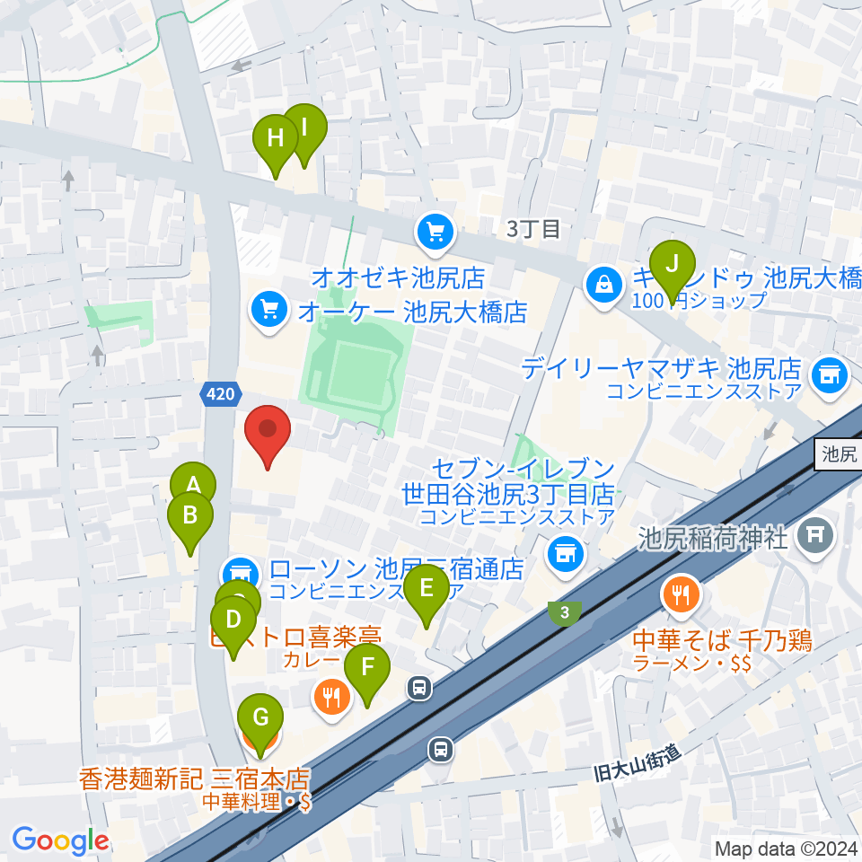 KMA楽器リペア工房周辺のカフェ一覧地図