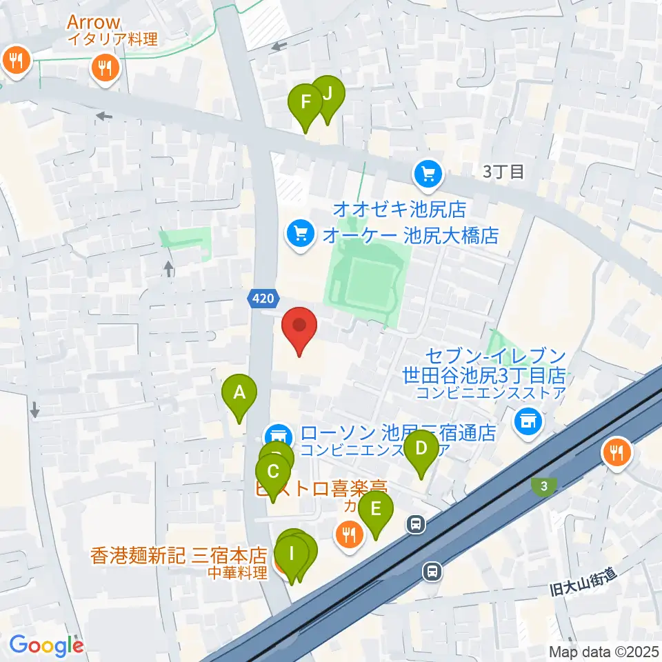 KMA楽器リペア工房周辺のカフェ一覧地図