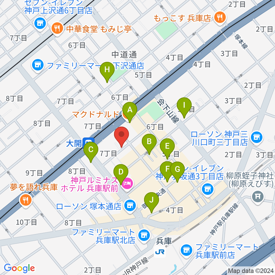 三宅バイオリン工房周辺のカフェ一覧地図