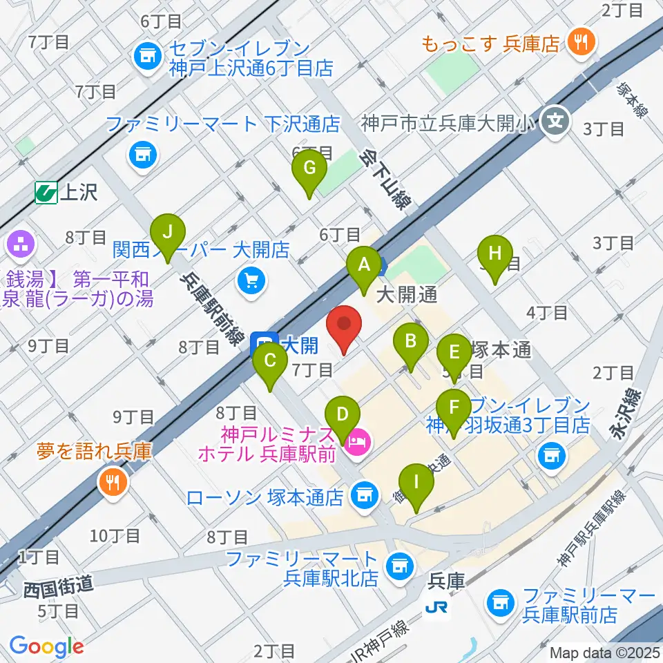 三宅バイオリン工房周辺のカフェ一覧地図