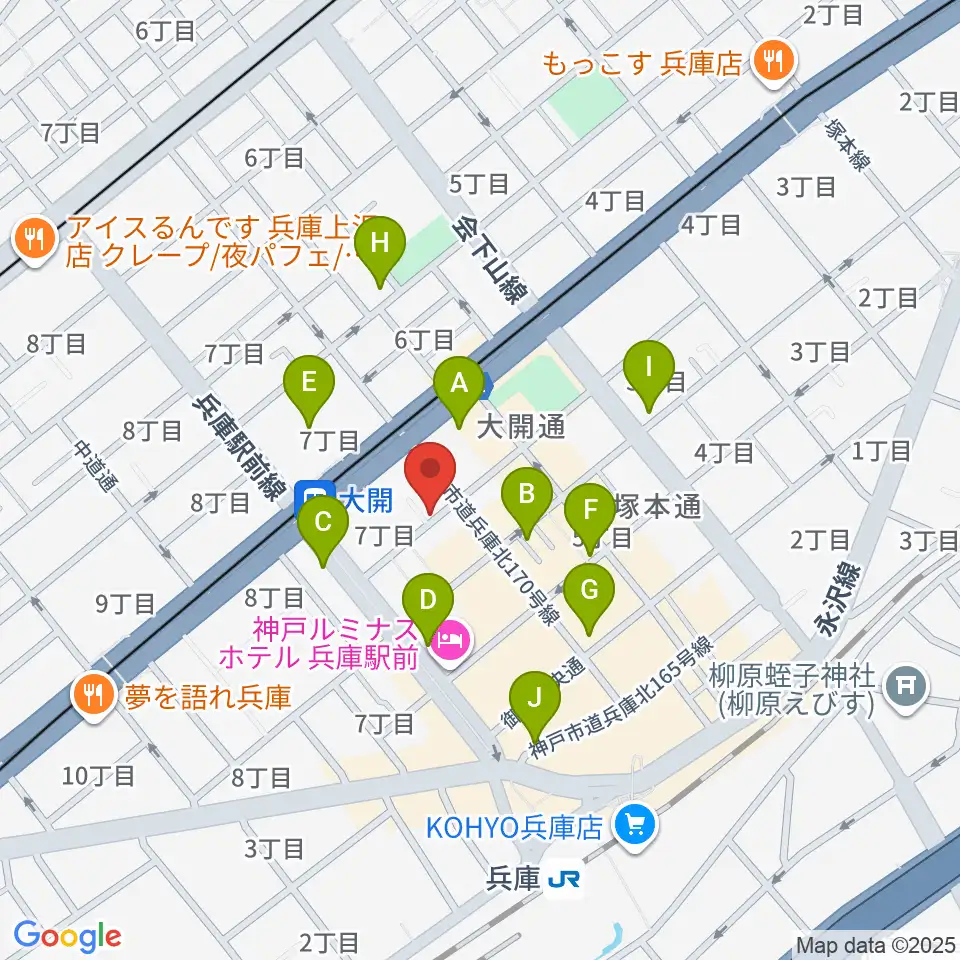 三宅バイオリン工房周辺のカフェ一覧地図