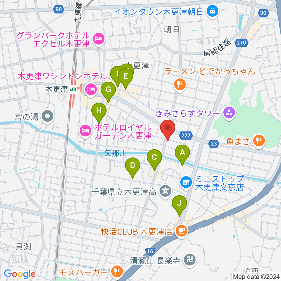 コンドー楽器 本店ショールーム周辺のカフェ一覧地図