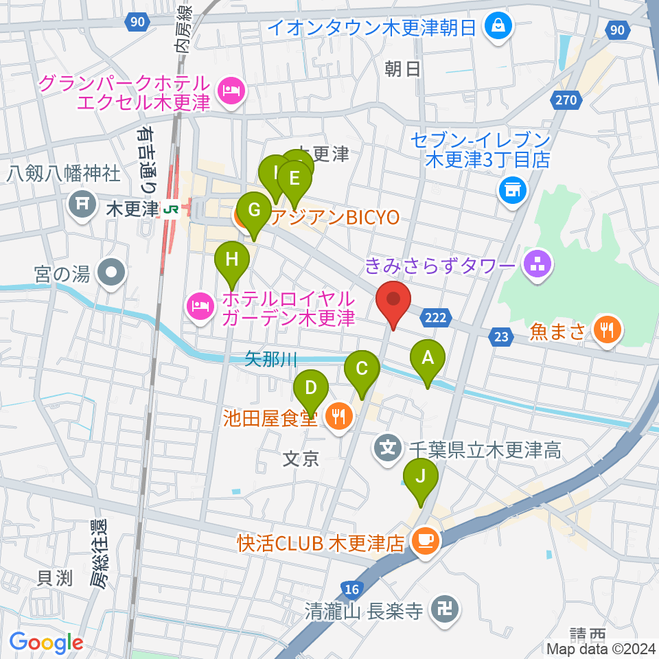 コンドー楽器 本店ショールーム周辺のカフェ一覧地図