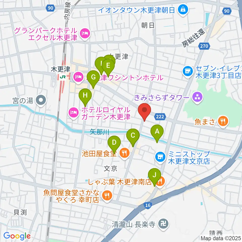 コンドー楽器 本店ショールーム周辺のカフェ一覧地図