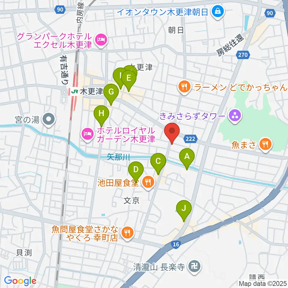 コンドー楽器 本店ショールーム周辺のカフェ一覧地図
