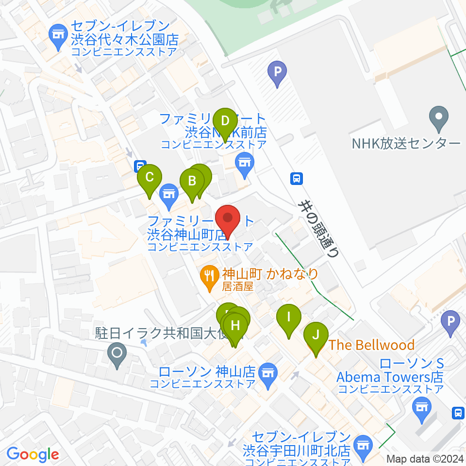 三田村楽器店周辺のカフェ一覧地図