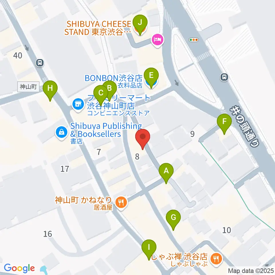 三田村楽器店周辺のカフェ一覧地図