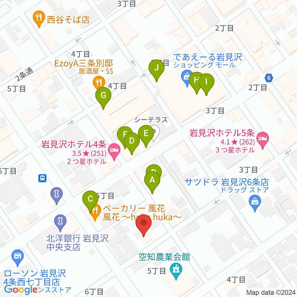 北海道教育楽器 ミュージックショップバンバン周辺のカフェ一覧地図