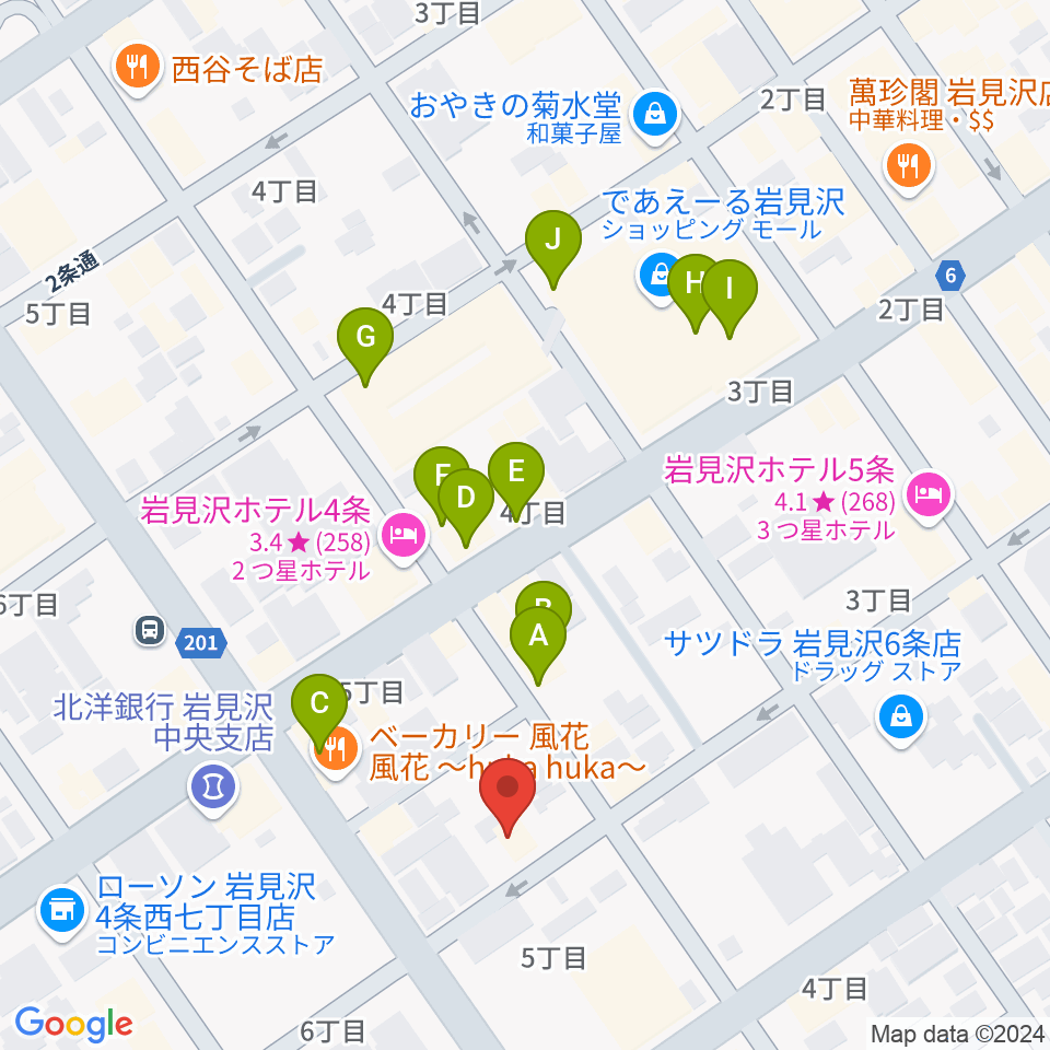 北海道教育楽器 ミュージックショップバンバン周辺のカフェ一覧地図