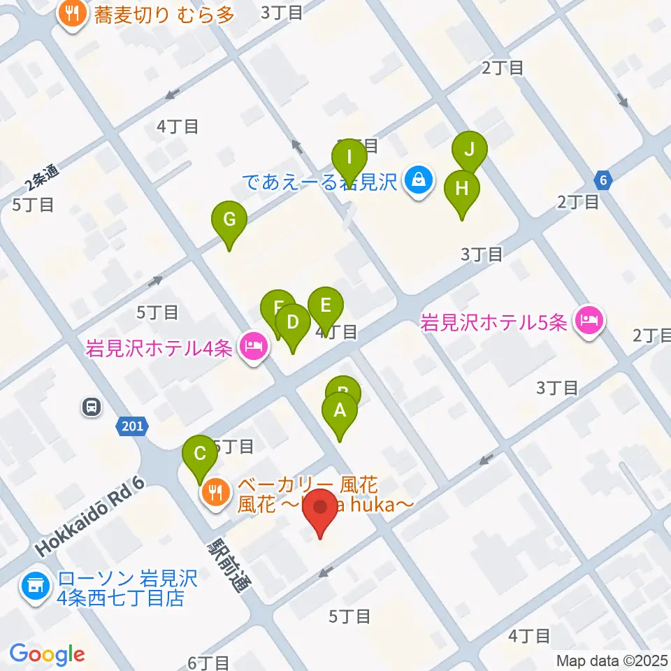 北海道教育楽器 ミュージックショップバンバン周辺のカフェ一覧地図