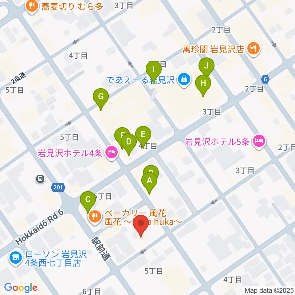 北海道教育楽器 ミュージックショップバンバン周辺のカフェ一覧地図