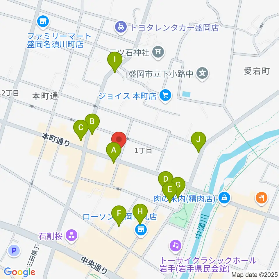 松本伸弦楽器工房周辺のカフェ一覧地図