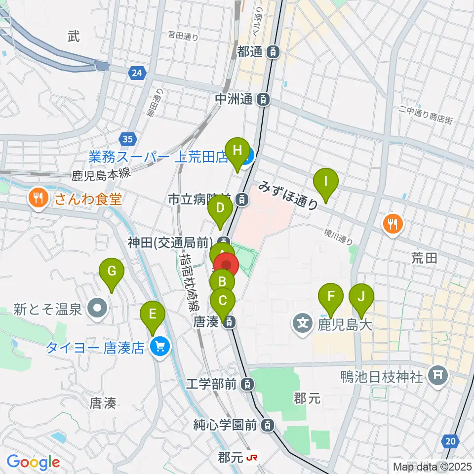 松田ピアノ友社周辺のカフェ一覧地図
