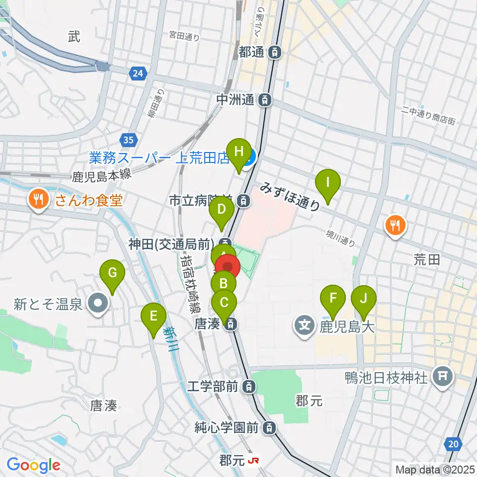 松田ピアノ友社周辺のカフェ一覧地図