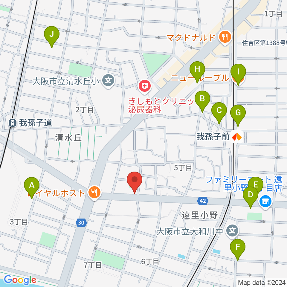 マツモト楽器周辺のカフェ一覧地図