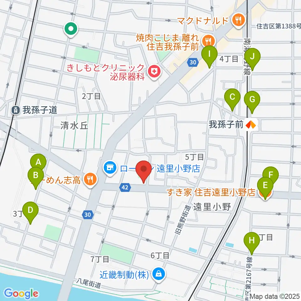マツモト楽器周辺のカフェ一覧地図