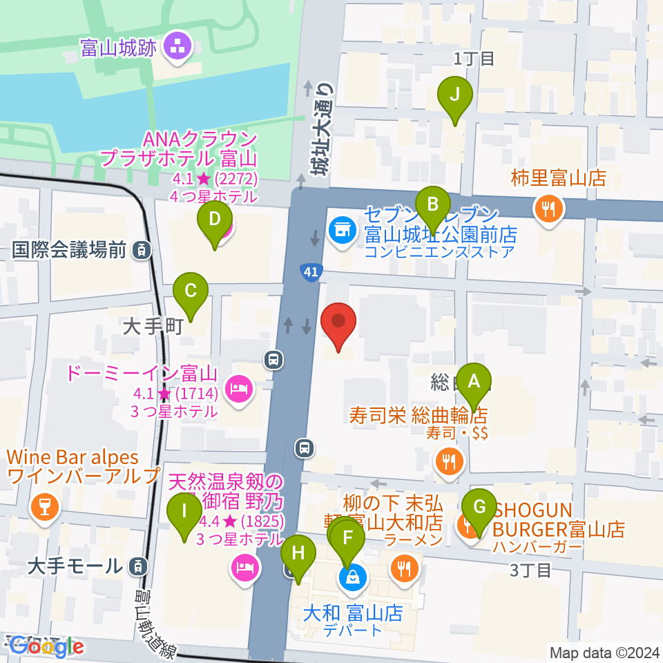 ミヤコ楽器店周辺のカフェ一覧地図