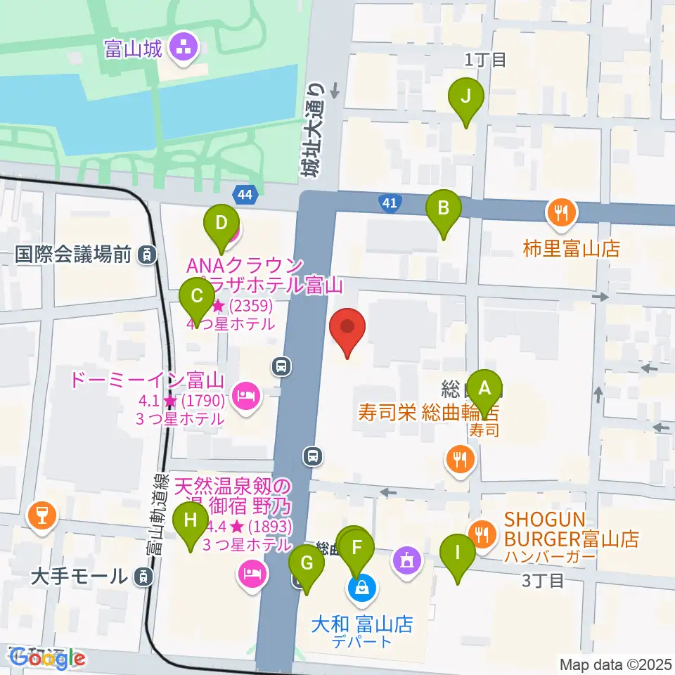 ミヤコ楽器店周辺のカフェ一覧地図
