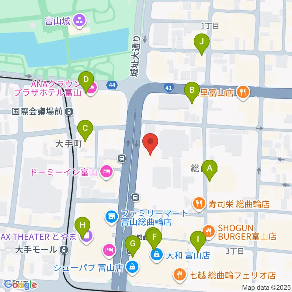 ミヤコ楽器店周辺のカフェ一覧地図