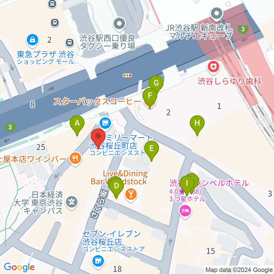 イケベ楽器店 鍵盤堂・パワーレック・パワーDJ's周辺のカフェ一覧地図