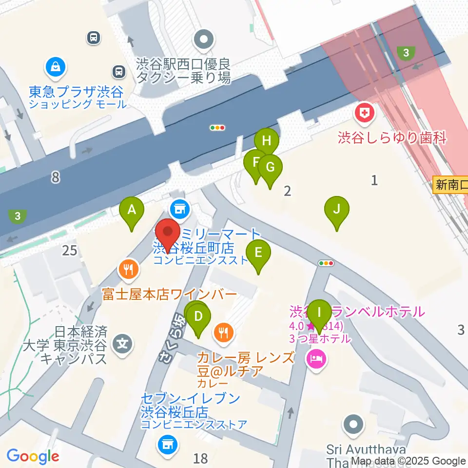 イケベ楽器店 鍵盤堂・パワーレック・パワーDJ's周辺のカフェ一覧地図