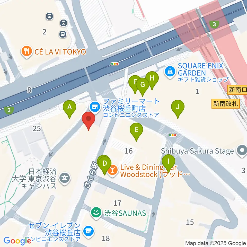 イケベ楽器店 鍵盤堂・パワーレック・パワーDJ's周辺のカフェ一覧地図