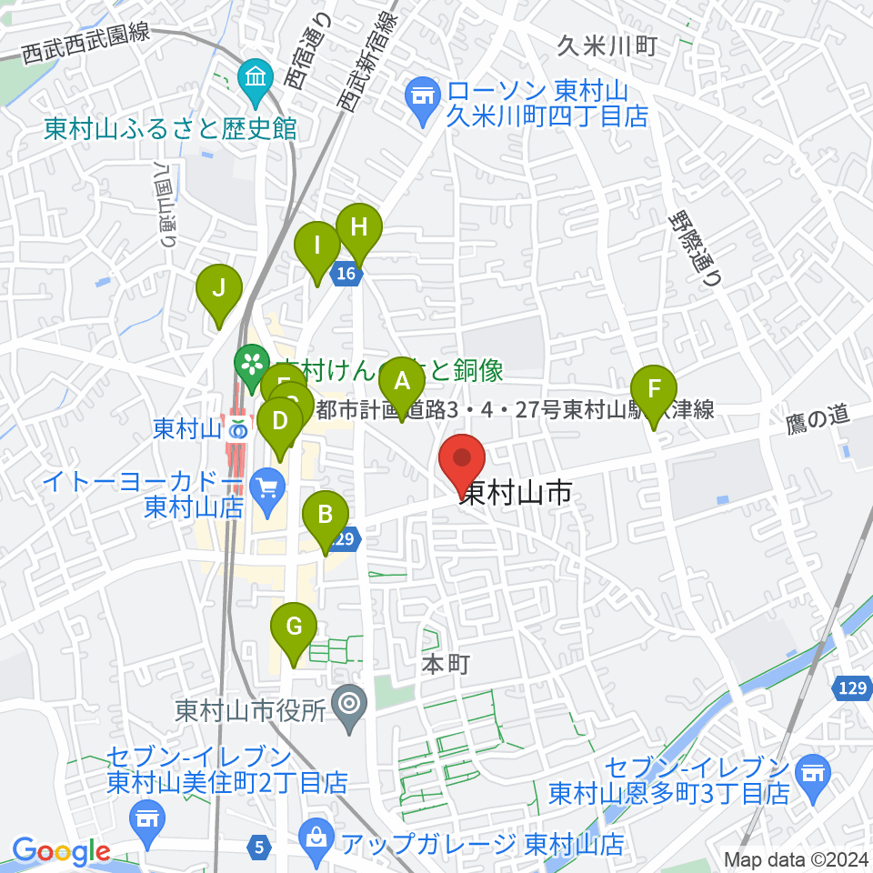 ムラコシ楽器店周辺のカフェ一覧地図