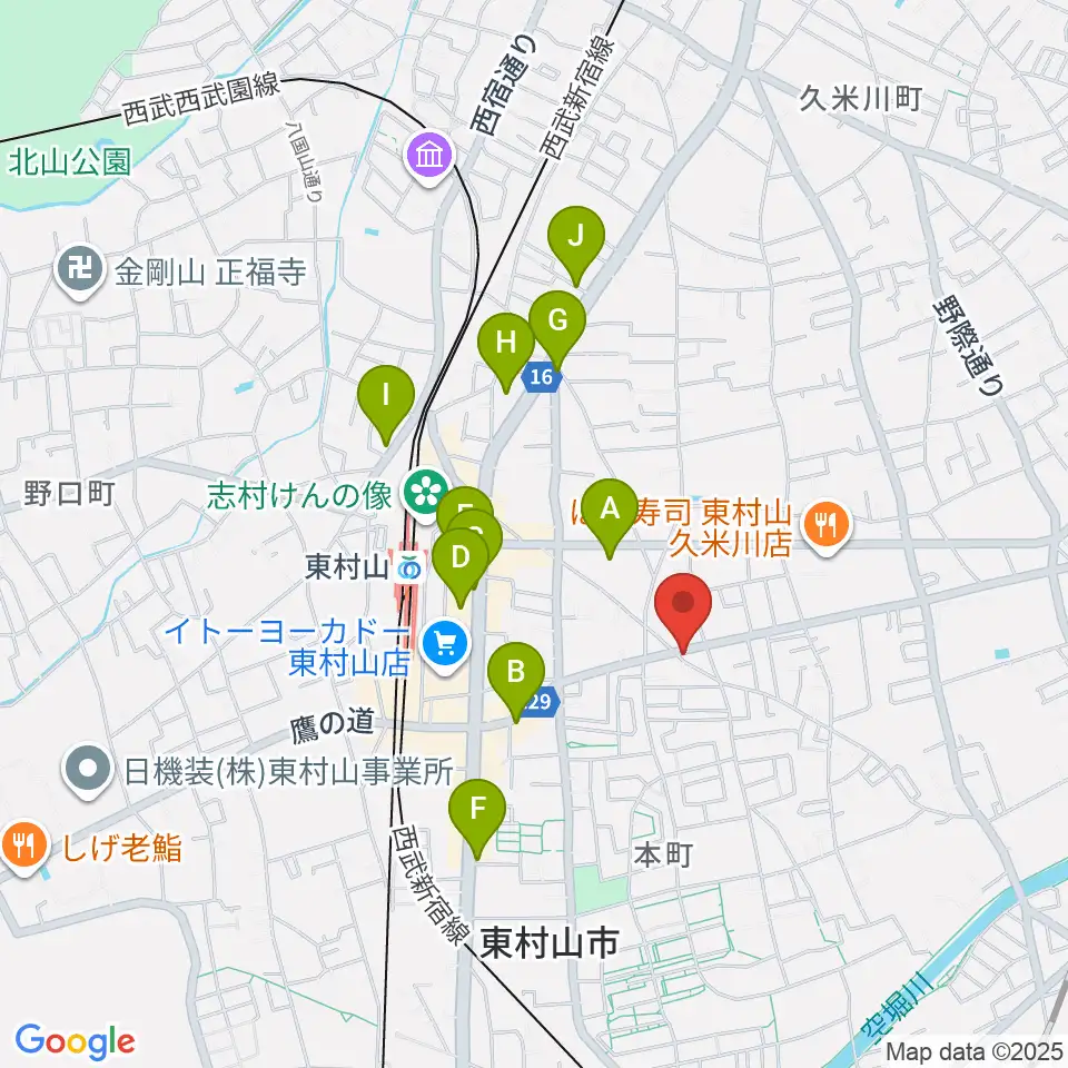 ムラコシ楽器店周辺のカフェ一覧地図