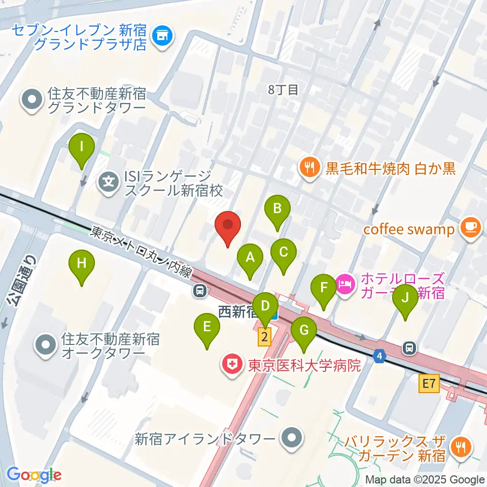 村松楽器 新宿店周辺のカフェ一覧地図