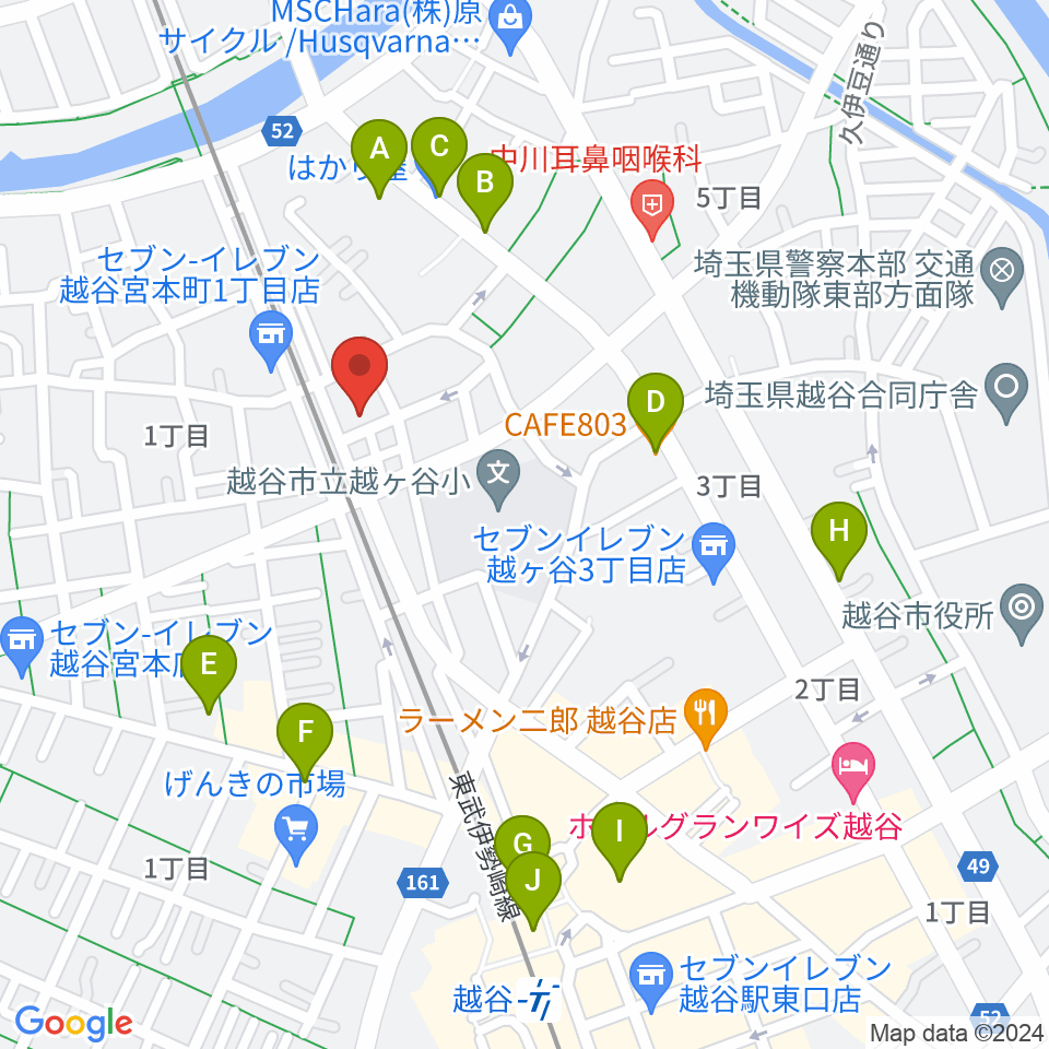 ネギシ楽器周辺のカフェ一覧地図