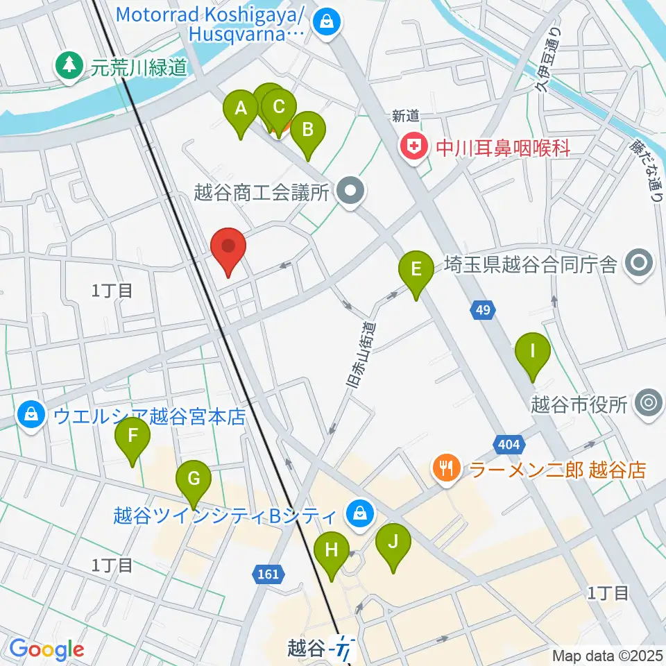ネギシ楽器周辺のカフェ一覧地図