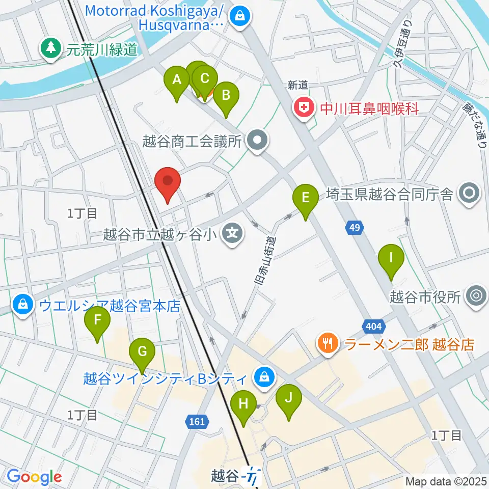 ネギシ楽器周辺のカフェ一覧地図