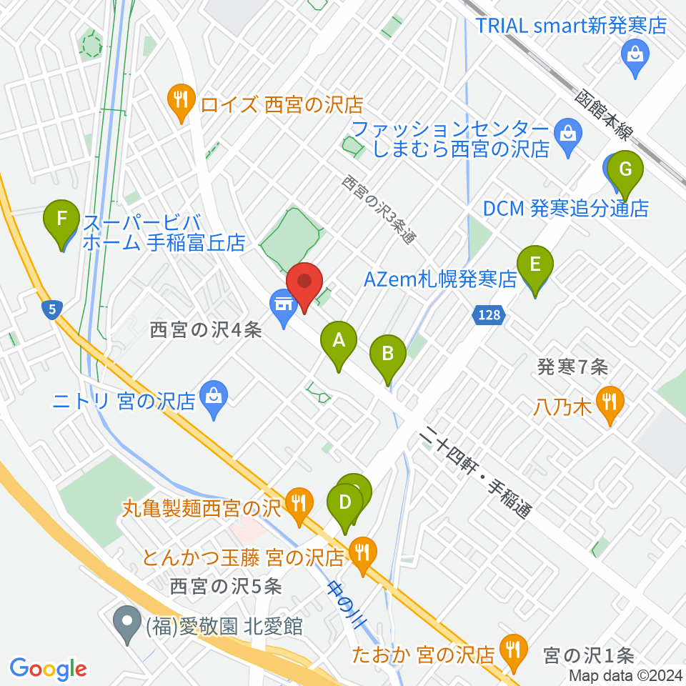 エルム楽器札幌本店周辺のカフェ一覧地図