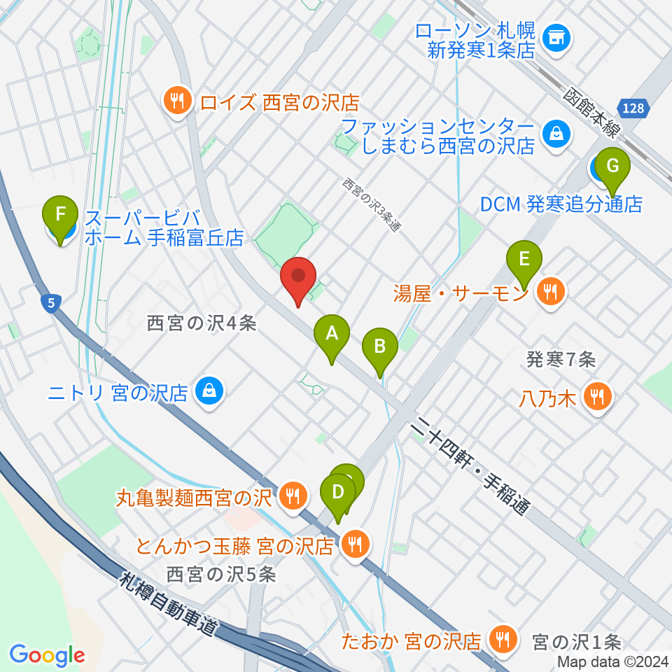 エルム楽器札幌本店周辺のカフェ一覧地図