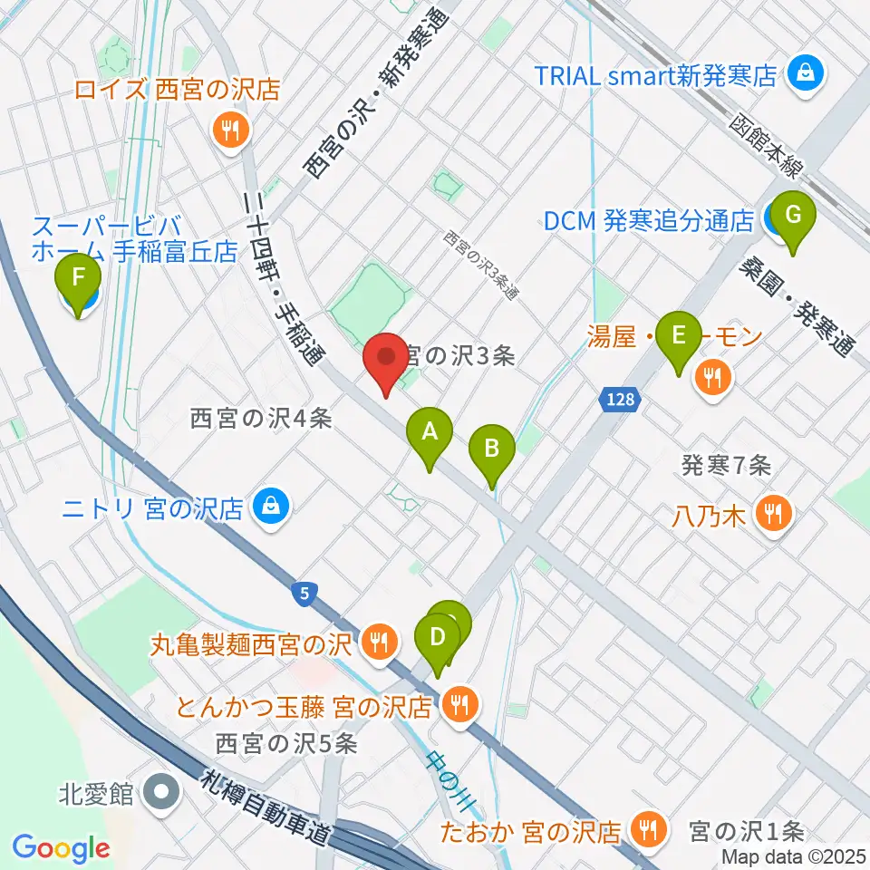 エルム楽器札幌本店周辺のカフェ一覧地図