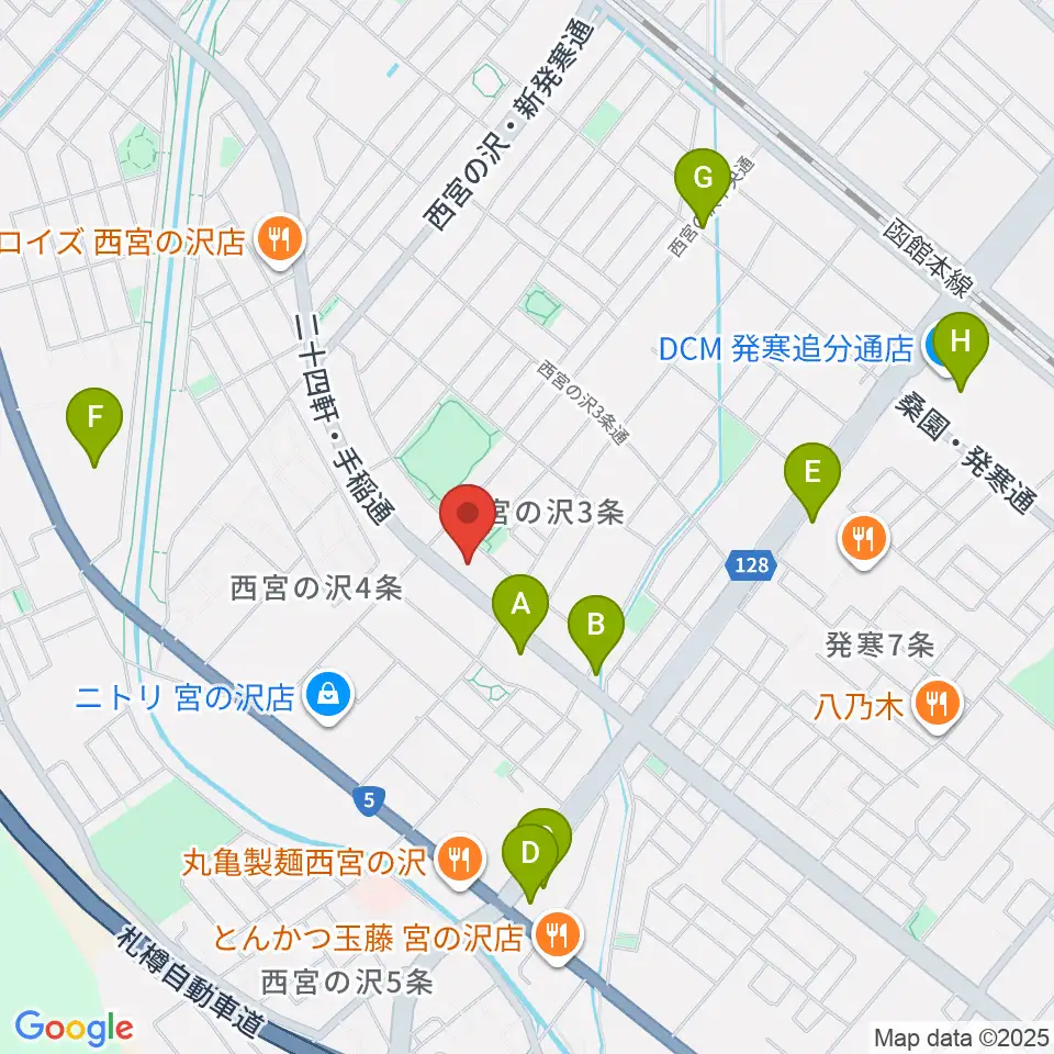 エルム楽器札幌本店周辺のカフェ一覧地図