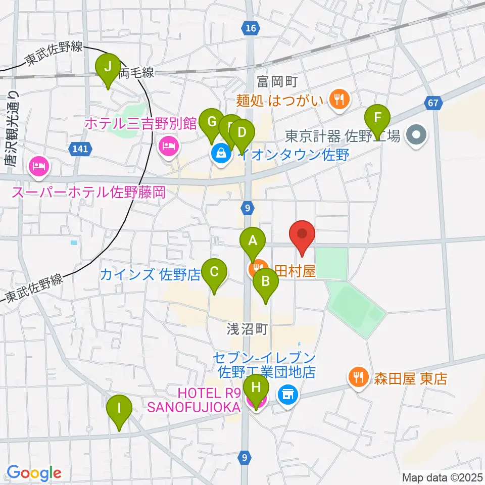 オンダ楽器周辺のカフェ一覧地図