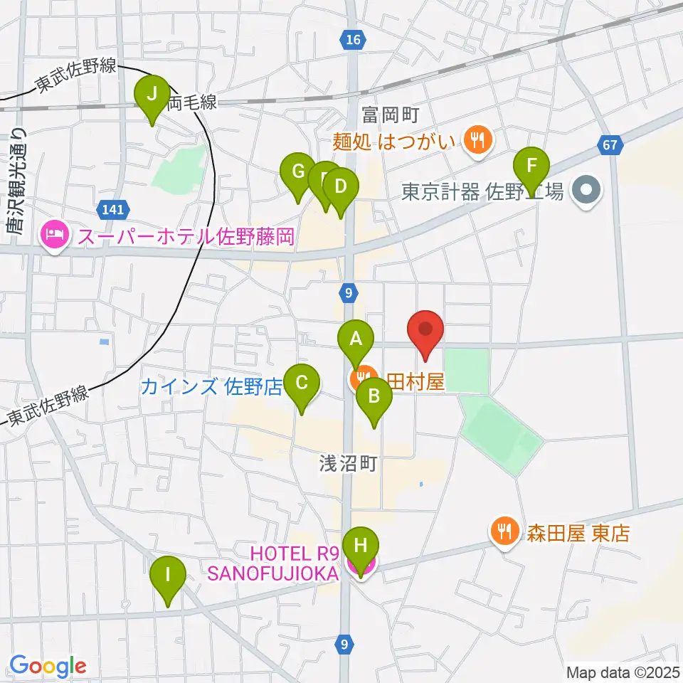 オンダ楽器周辺のカフェ一覧地図