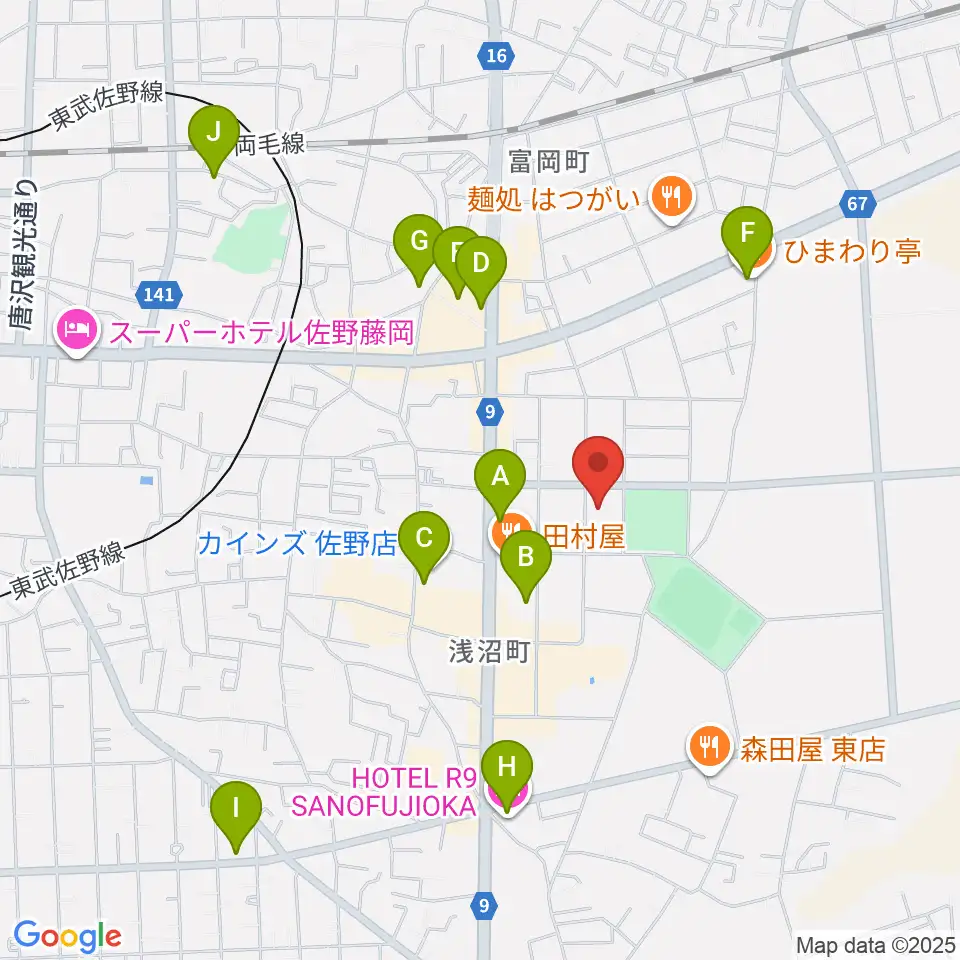 オンダ楽器周辺のカフェ一覧地図