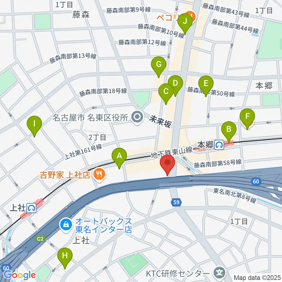 ピアノ百貨 名古屋店周辺のカフェ一覧地図