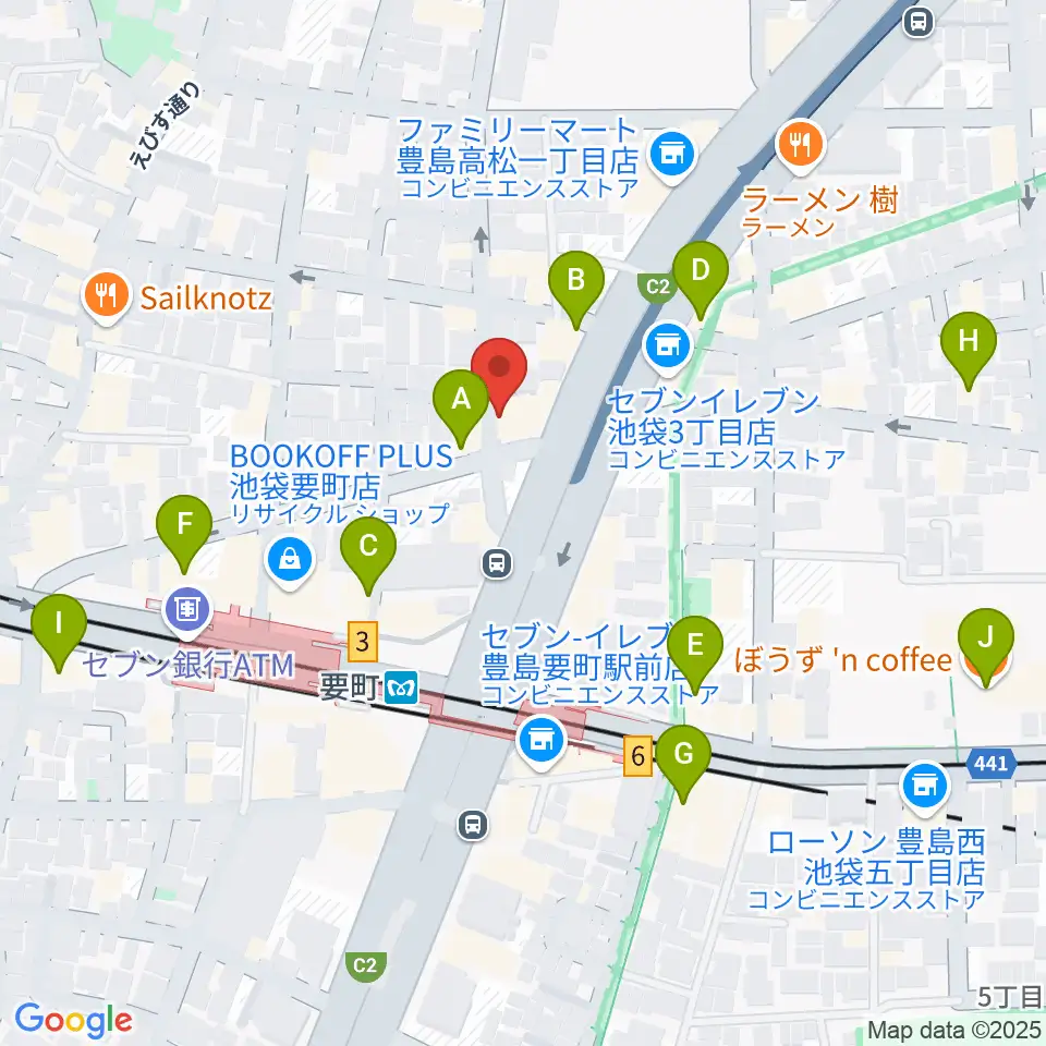 プラサギターラ周辺のカフェ一覧地図