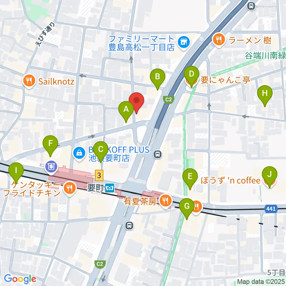 プラサギターラ周辺のカフェ一覧地図