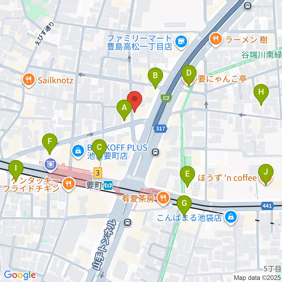 プラサギターラ周辺のカフェ一覧地図