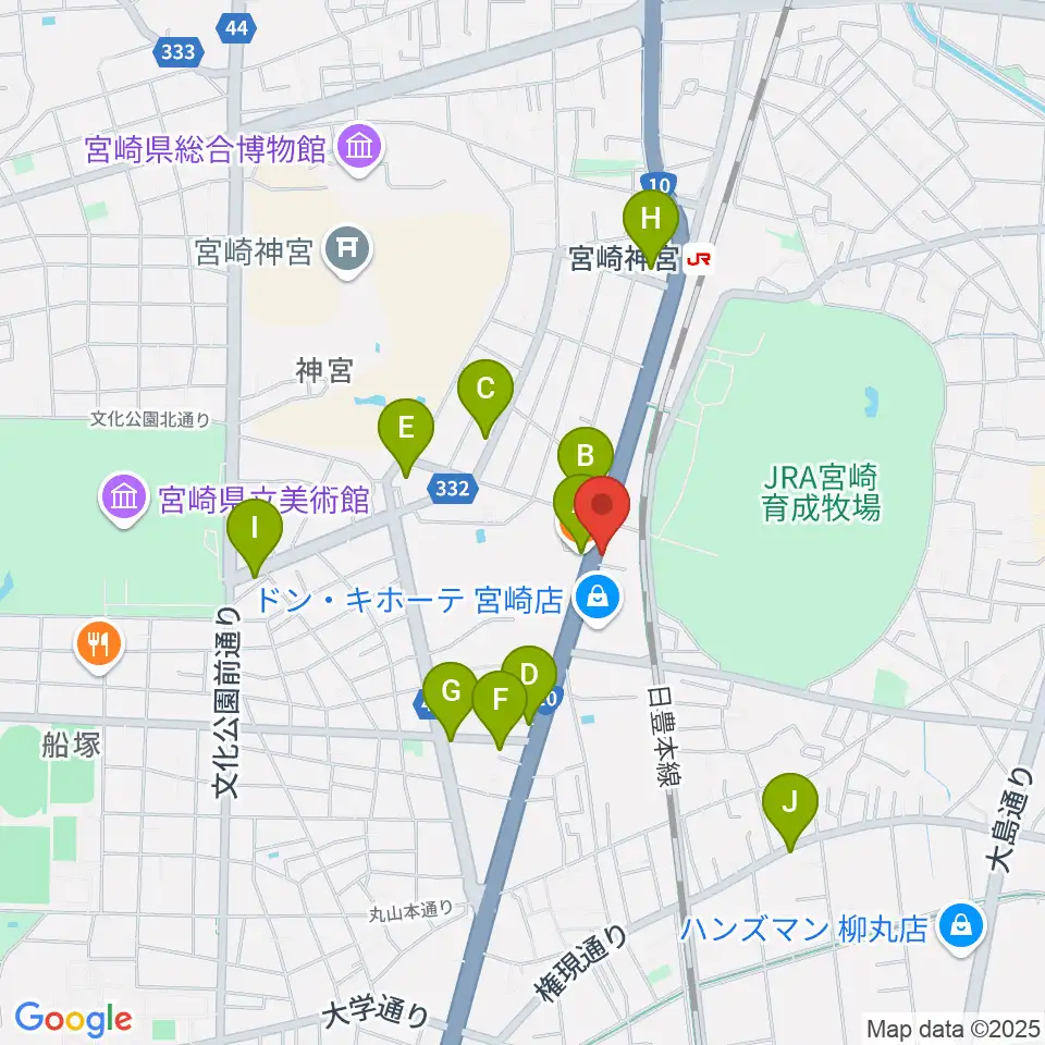 ピアノバンク周辺のカフェ一覧地図