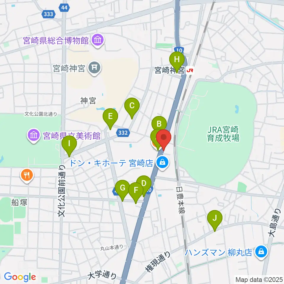 ピアノバンク周辺のカフェ一覧地図